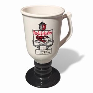 Vintage Red Lobster Restaurant Pedestal Coffee‎ Cup Mug Continental Plastics